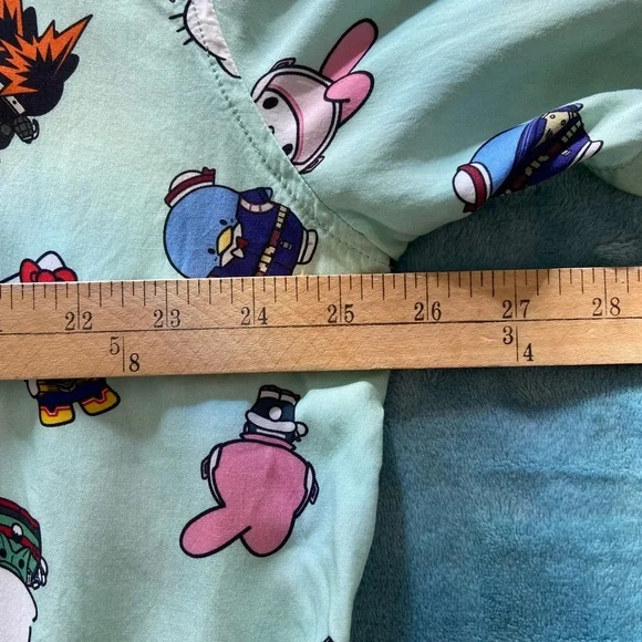My Hero Academia Hello Kitty Button Up Shirt Short Sleeve XL - Picture 6 of 8